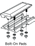 28" 700 mm Bolt-On Rubber Pad 171mm Pitch - Heavy Duty